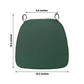 1.5" Thick Hunter Emerald Green Chiavari Chair Pad, Memory Foam Seat Cushion With Ties and Removable Cover