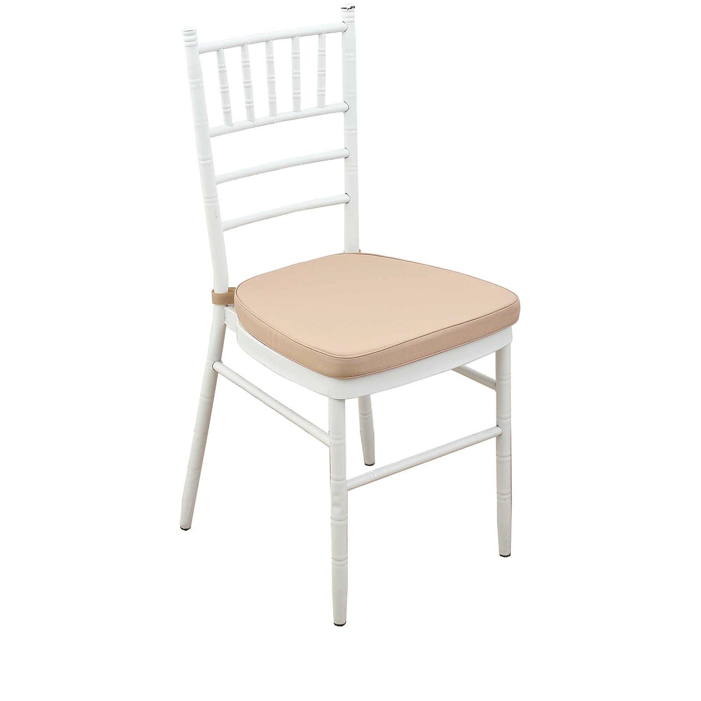 1.5" Thick Nude Chiavari Chair Pad, Memory Foam Seat Cushion With Ties and Removable Cover