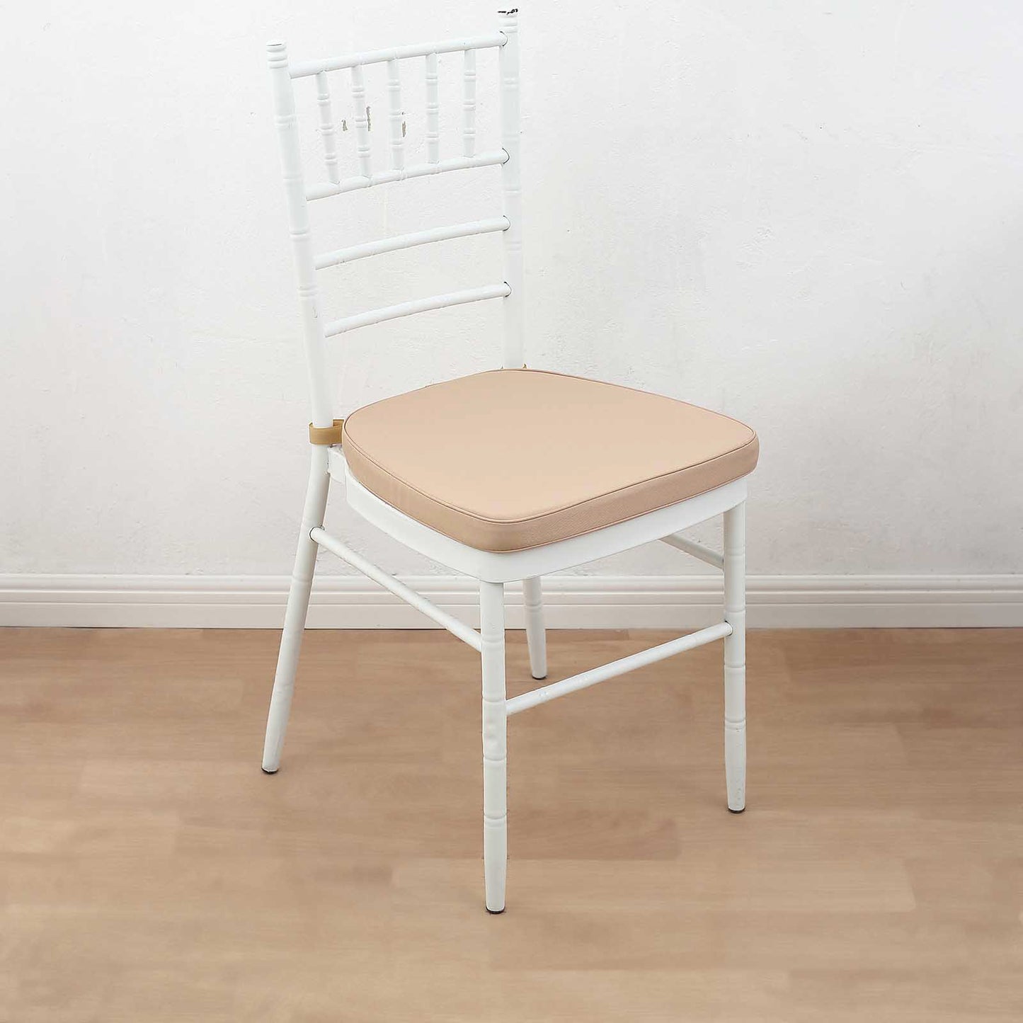 1.5" Thick Nude Chiavari Chair Pad, Memory Foam Seat Cushion With Ties and Removable Cover