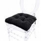 10 Pack Tufted Dining Chair Cushions with Ties, 4" Thick Black Polyester Non-Slip Seat Pads with Pol