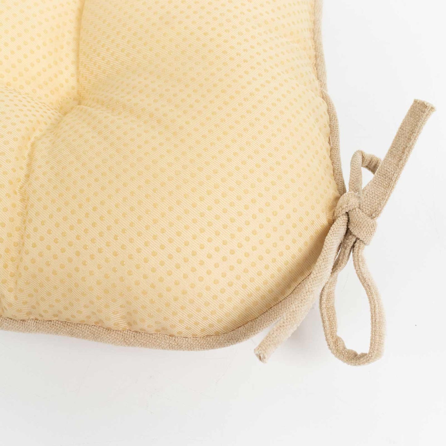 10 Pack Tufted Dining Chair Cushions with Ties, 4" Thick Champagne Polyester Non-Slip Seat Pads with
