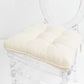 10 Pack Tufted Dining Chair Cushions with Ties, 4" Thick Ivory Polyester Non-Slip Seat Pads with Pol
