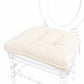 10 Pack Tufted Dining Chair Cushions with Ties, 4" Thick Ivory Polyester Non-Slip Seat Pads with Pol
