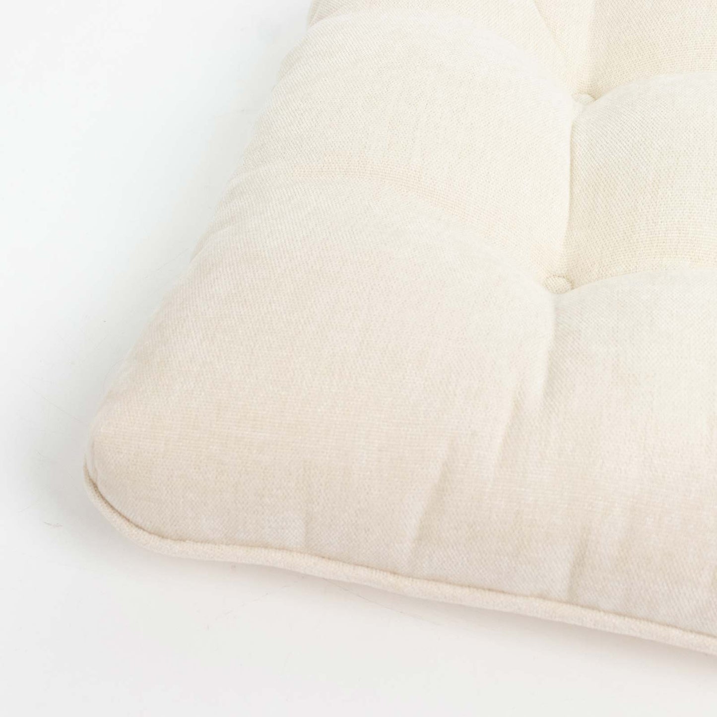 10 Pack Tufted Dining Chair Cushions with Ties, 4" Thick Ivory Polyester Non-Slip Seat Pads with Pol