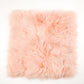 20" Soft Dusty Rose Faux Sheepskin Fur Square Seat Cushion Cover, Small Shag Area Rug