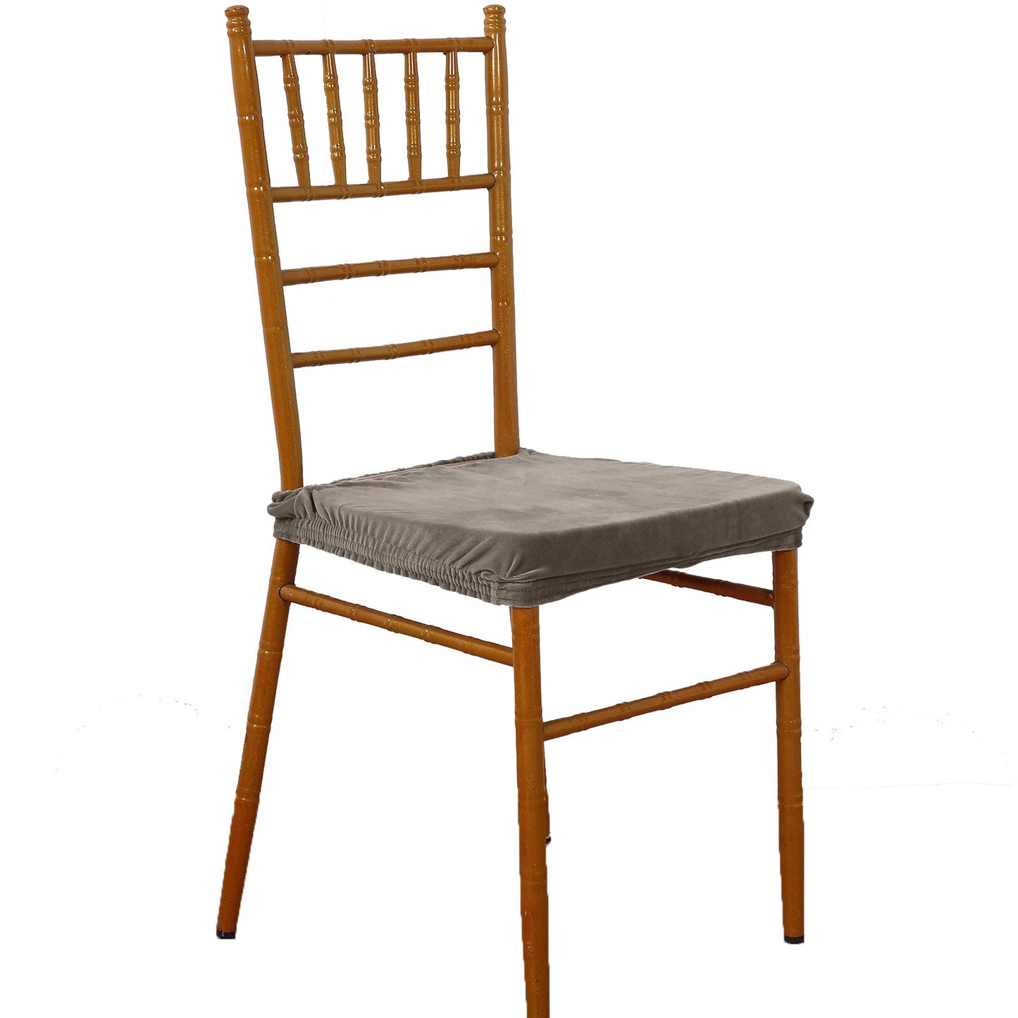 Stretch Charcoal Gray Dining Chair Seat Cover, Velvet Chair Cushion Protector With Tie