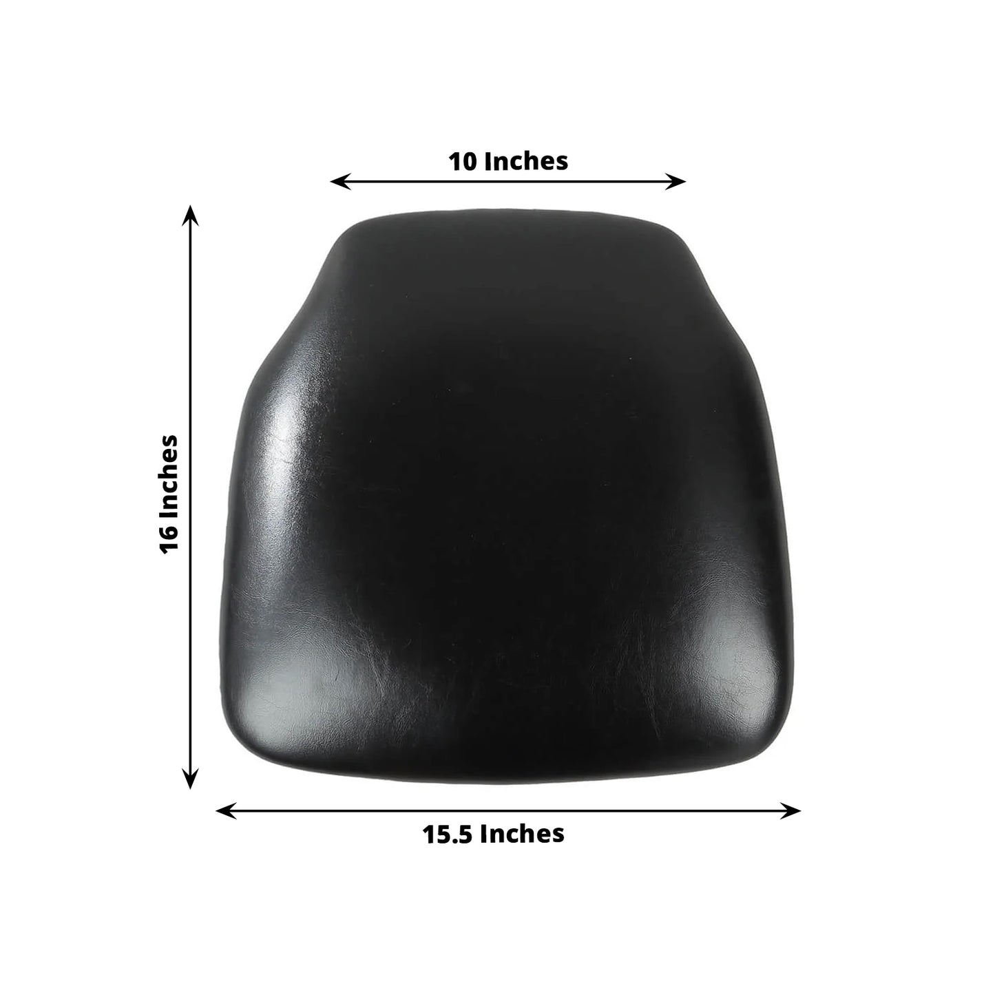 5 Pack Black PU Leather Chiavari Chair Cushion Pads with Wood Backed Design, 1.5" Thick Memory Foam Tie-Less Non Slip Removable Dining Chair Seat Pads - 16"