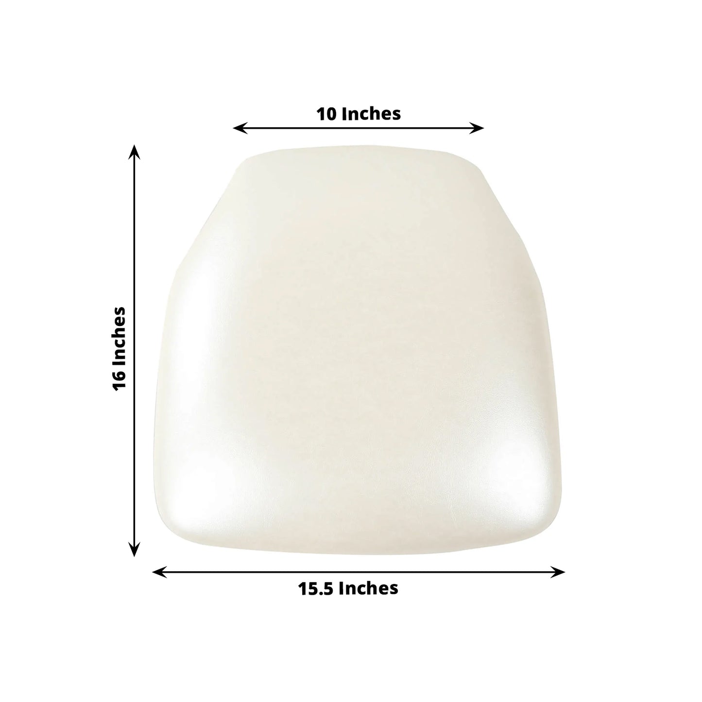5 Pack Ivory PU Leather Chiavari Chair Cushion Pads with Wood Backed Design, 1.5" Thick Memory Foam Tie-Less Non Slip Removable Dining Chair Seat Pads - 16"