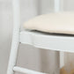 5 Pack Ivory PU Leather Chiavari Chair Cushion Pads with Wood Backed Design, 1.5" Thick Memory Foam Tie-Less Non Slip Removable Dining Chair Seat Pads - 16"