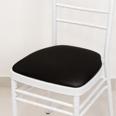 Sophisticated Black Spandex Chiavari Chair Cushion Covers