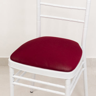 Sophisticated Burgundy Spandex Chiavari Chair Cushion Covers