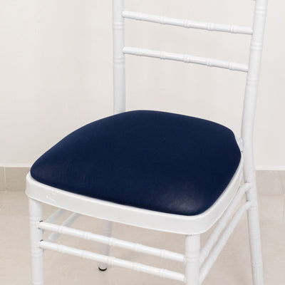 Sophisticated Navy Blue Spandex Chiavari Chair Cushion Covers