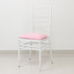 Pink spandex seat pad slipcover for Chiavari chair.