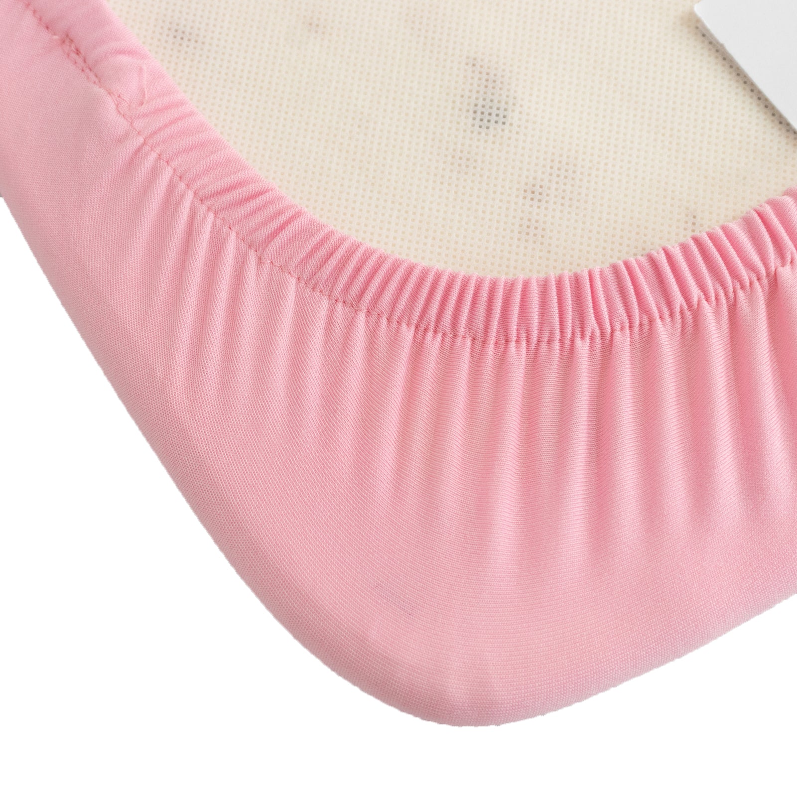 Pink spandex seat pad slipcover for Chiavari chairs, fitted and washable.