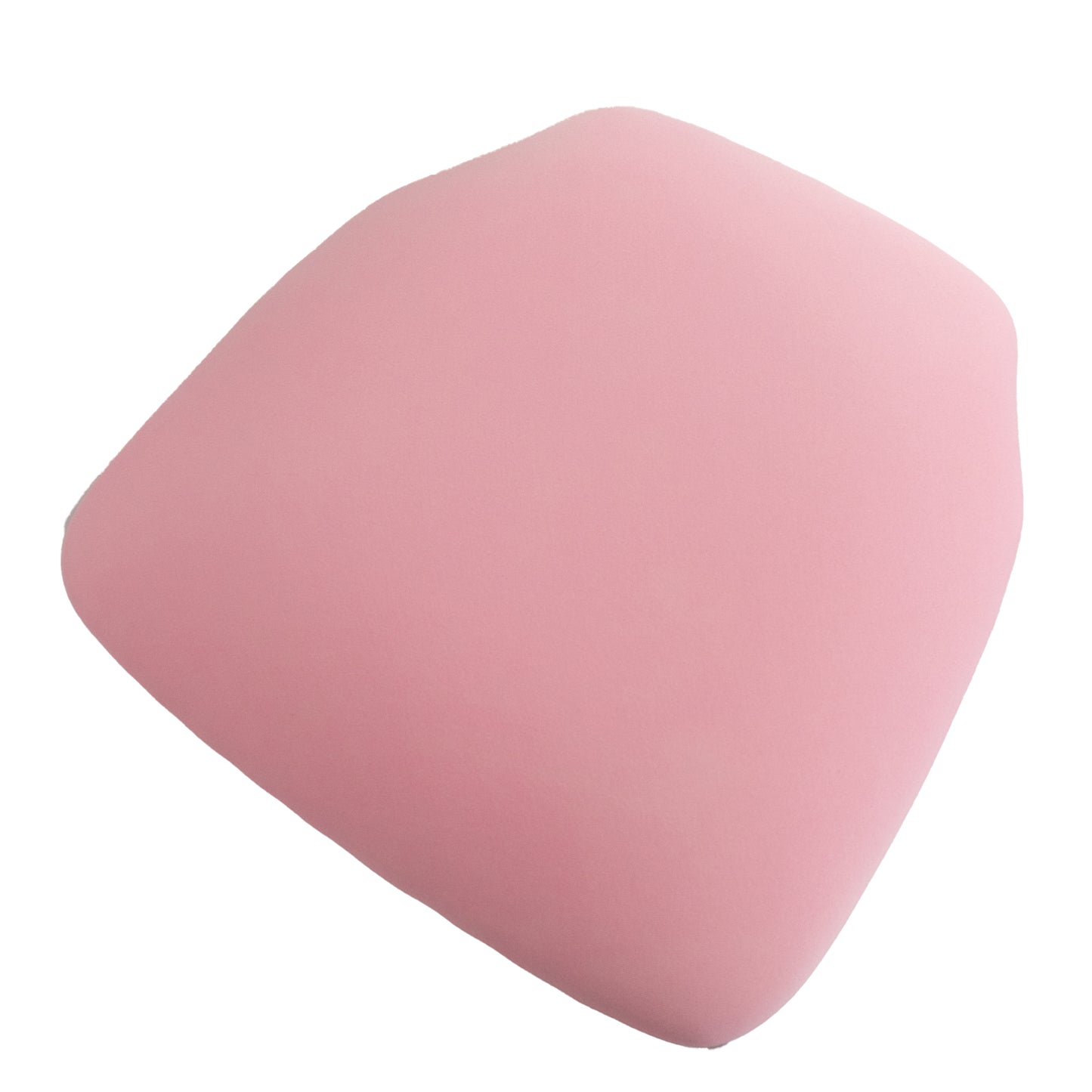 Pink spandex seat pad slipcover for Chiavari chairs, washable and fitted.