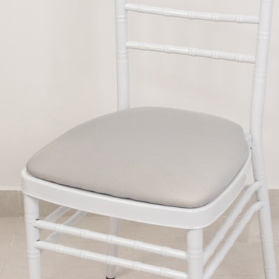 Sophisticated Silver Spandex Chiavari Chair Cushion Covers