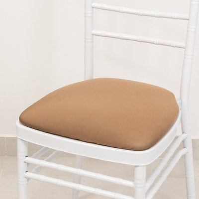 Sophisticated Taupe Spandex Chiavari Chair Cushion Covers