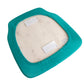 Turquoise spandex seat pad slipcover for Chiavari chairs.