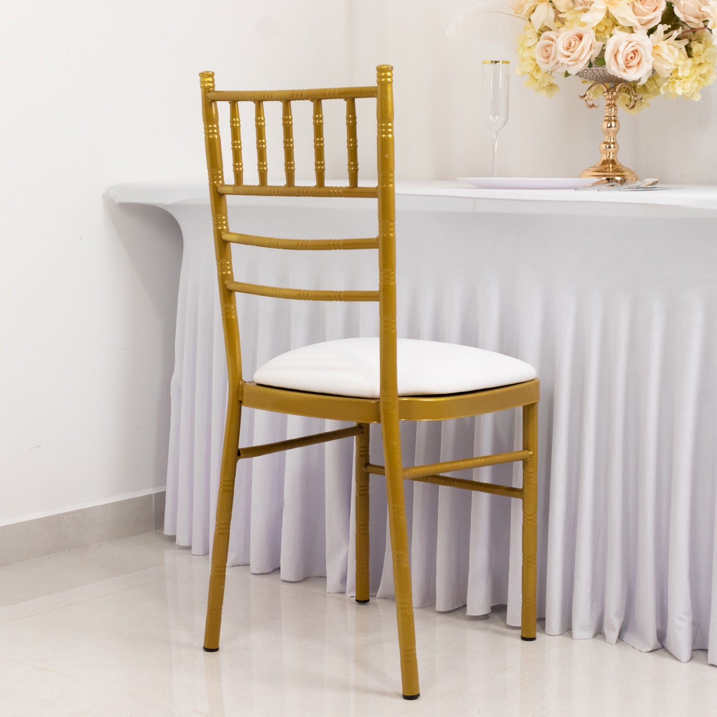 5 Pack Spandex Seat Pad Slipcovers for Chiavari Chairs White - Washable Stretch Fitted Design for Dining Chairs