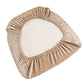 Beige crushed velvet seat pad cover for Chiavari chairs.