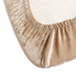 Beige crushed velvet seat pad cover for Chiavari chairs.