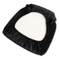 Black crushed velvet seat pad cover for Chiavari chairs.