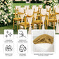 Gold crushed velvet seat pad covers for Chiavari chairs.