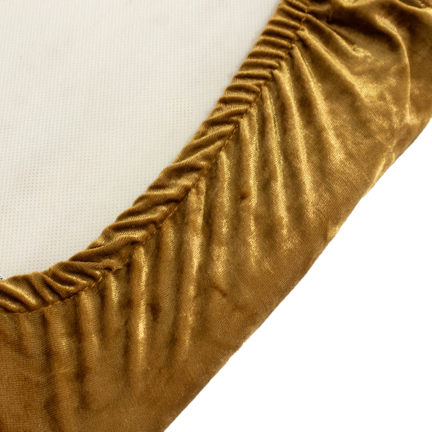 Gold crushed velvet seat pad cover for Chiavari chairs.