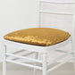 Gold crushed velvet seat pad cover for Chiavari chair.