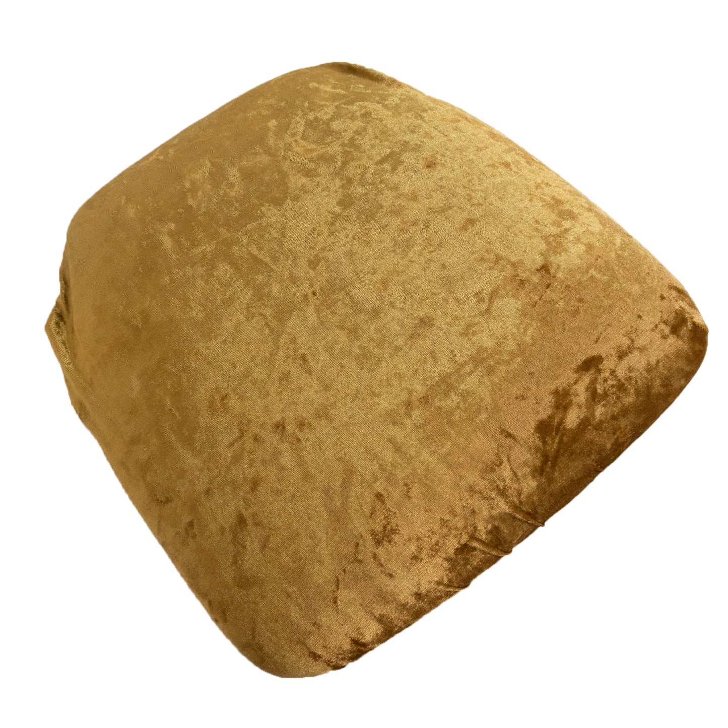 Gold crushed velvet seat pad cover for Chiavari chairs.