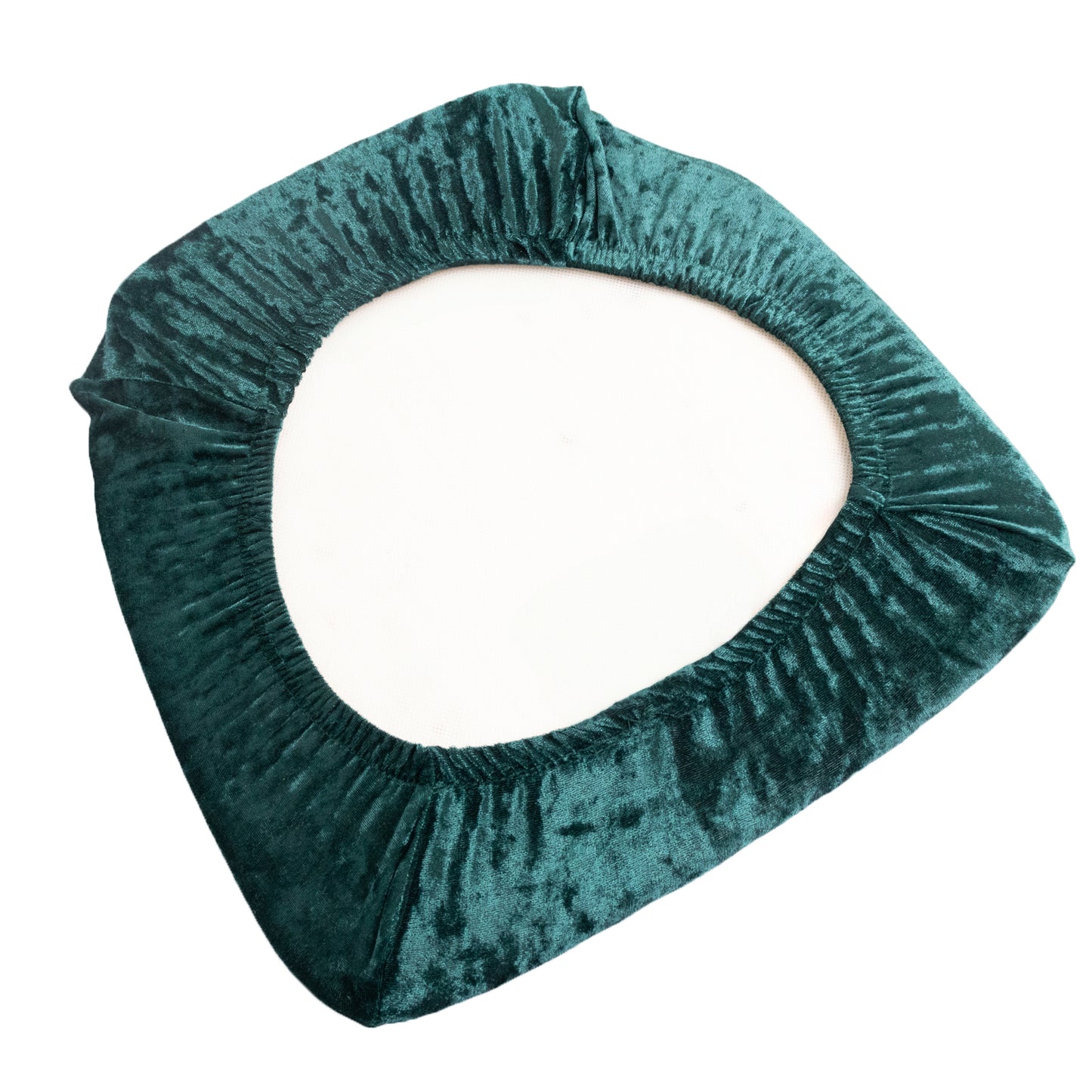 Hunter emerald green velvet seat pad cover for Chiavari chairs.