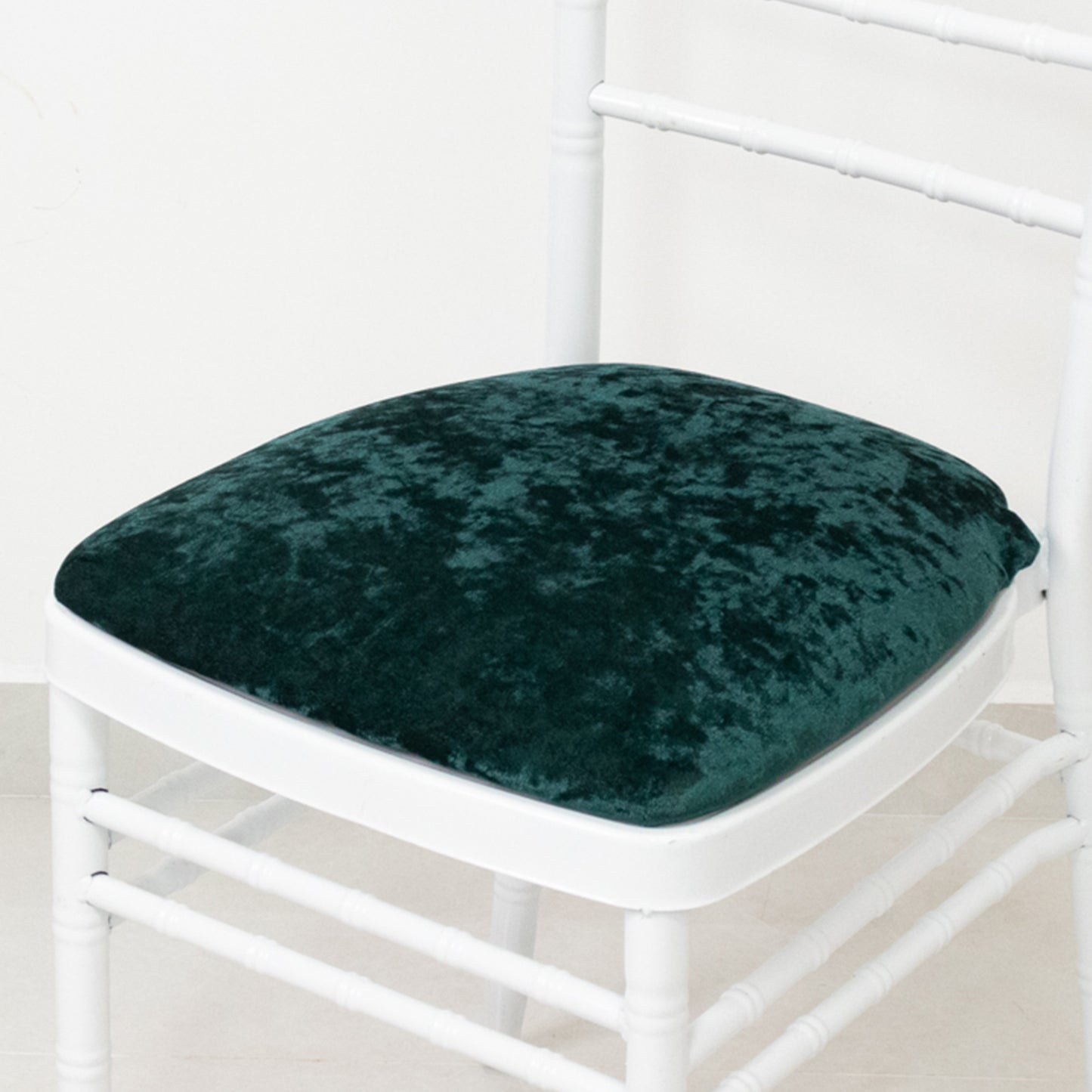 Hunter emerald green crushed velvet chair cushion cover.