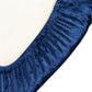 Navy blue crushed velvet seat pad cover for Chiavari chairs.