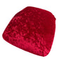 Red crushed velvet seat pad cover for Chiavari chairs, washable and reusable.