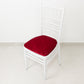 Red crushed velvet seat pad cover for Chiavari chair.