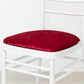 Red crushed velvet seat pad cover for Chiavari chair.