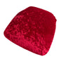 Red crushed velvet seat pad cover for Chiavari chairs.