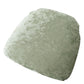 Sage green crushed velvet seat pad cover for Chiavari chairs.