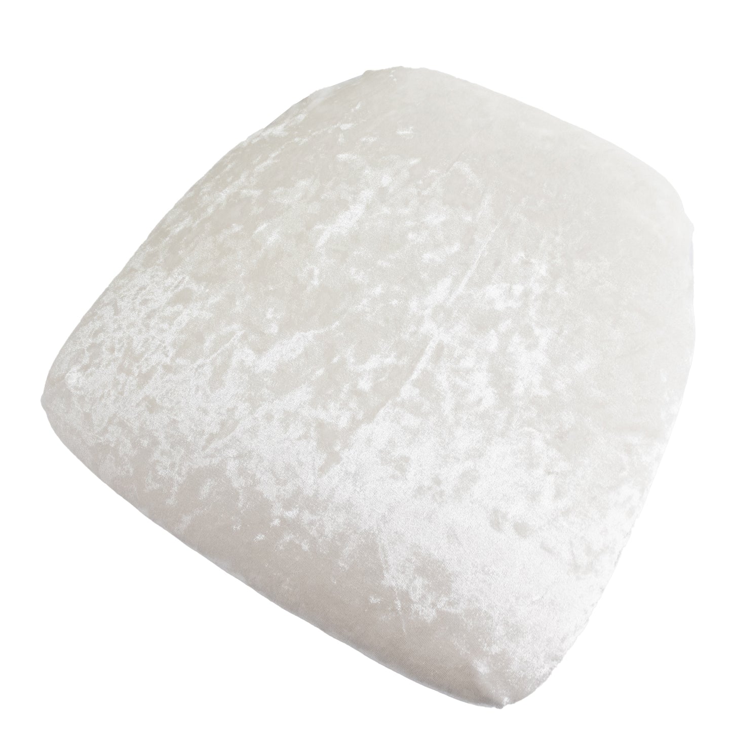 5 Pack Crushed Velvet Seat Pad Covers for Chiavari Chairs – White Fitted Dining Chair Cushion Slipcovers, Washable & Reusable
