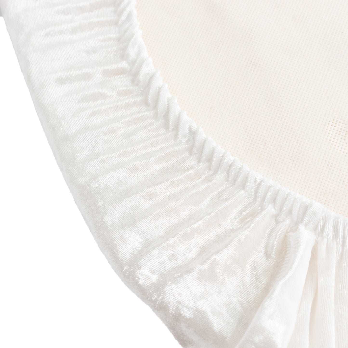 5 Pack Crushed Velvet Seat Pad Covers for Chiavari Chairs – White Fitted Dining Chair Cushion Slipcovers, Washable & Reusable