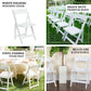 White Resin Folding Chair With Vinyl Padded Seat For Weddings, Indoor or Outdoor Events