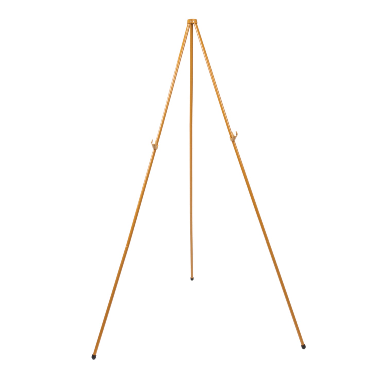 Gold metal easel stand, portable and adjustable tripod for signs and art.