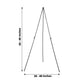 65" black metal sign holder easel stand, collapsible tripod design.
