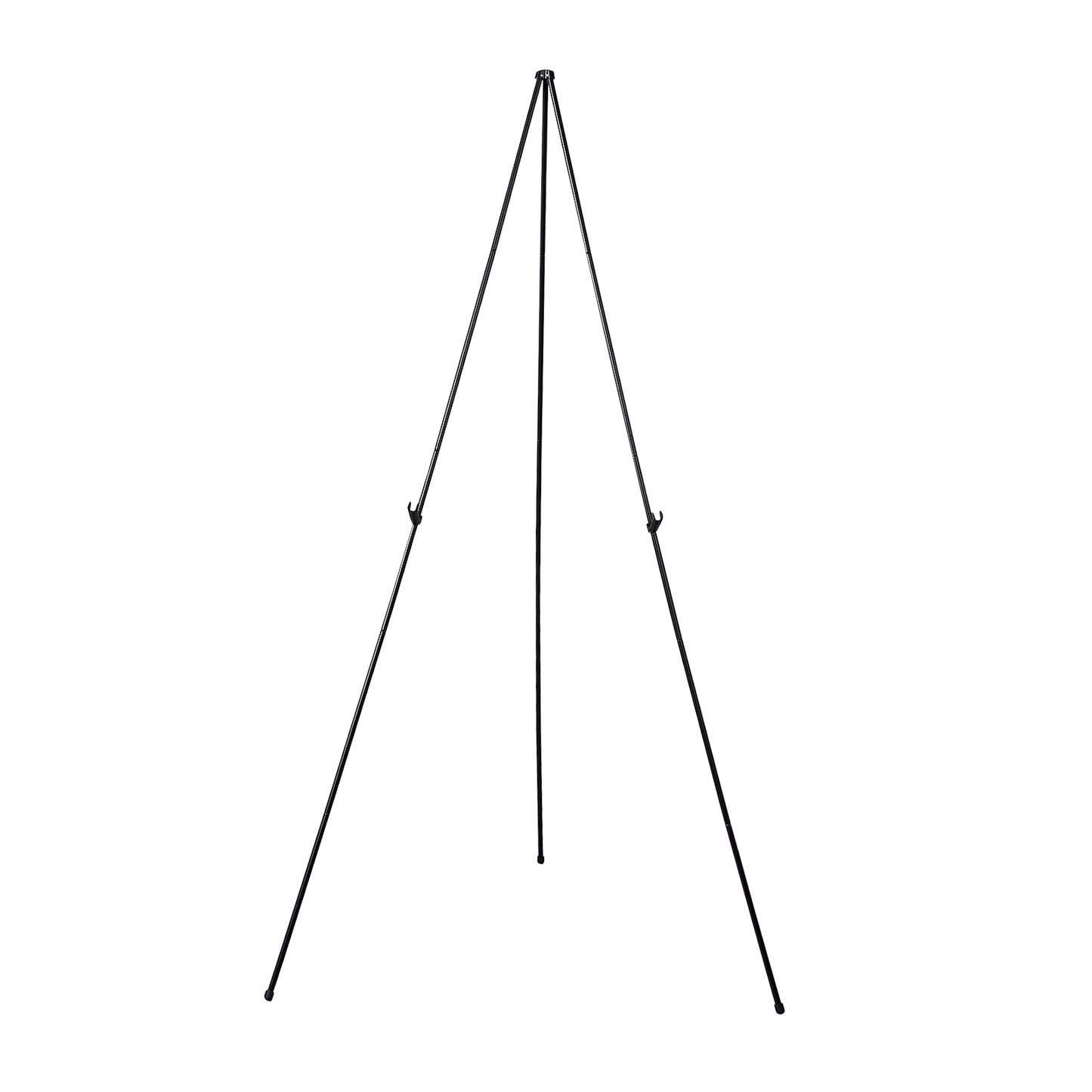 65" black metal sign holder easel stand, collapsible tripod design. #whtbkgd