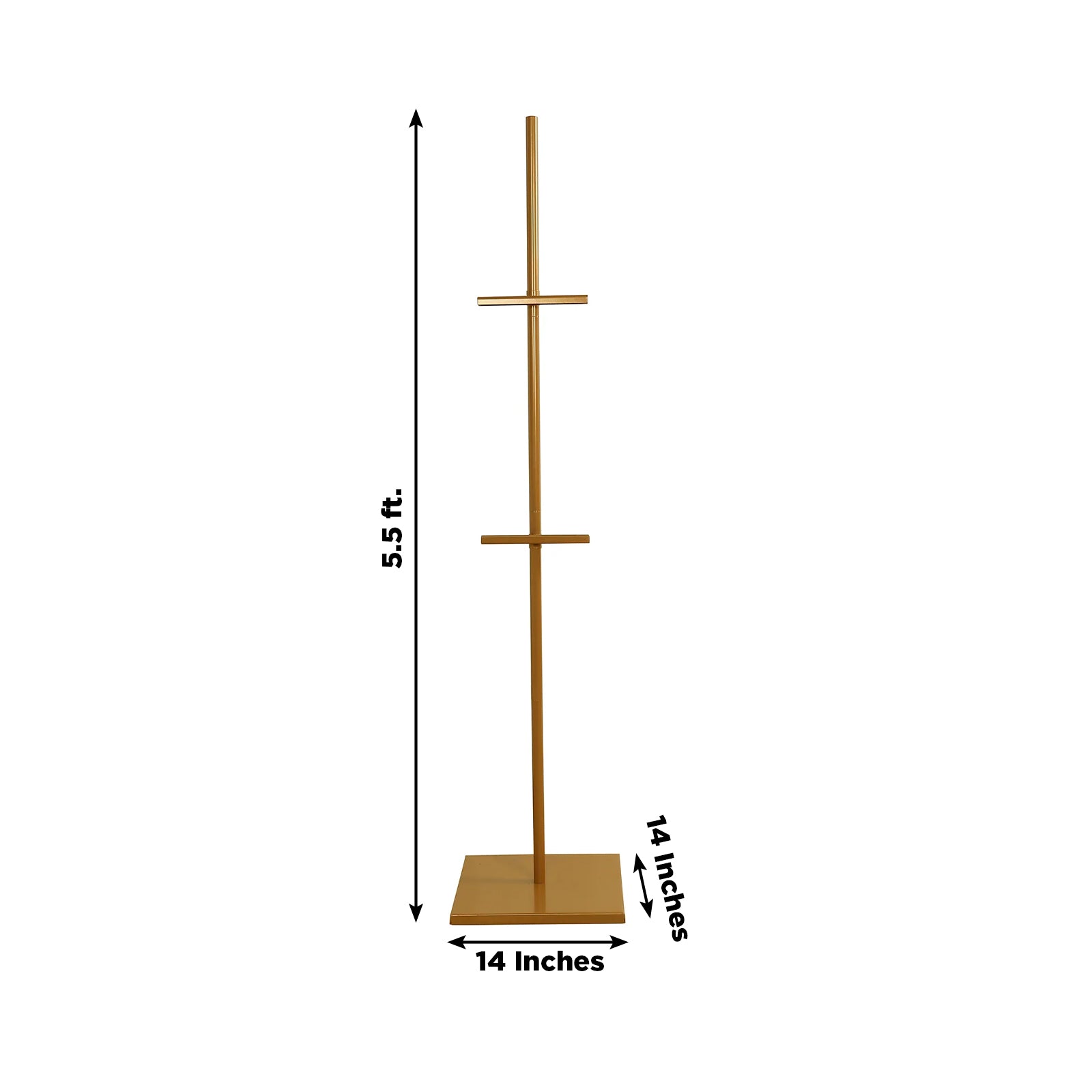 Gold metal painting display easel stand, 5.5ft adjustable heavy-duty holder.