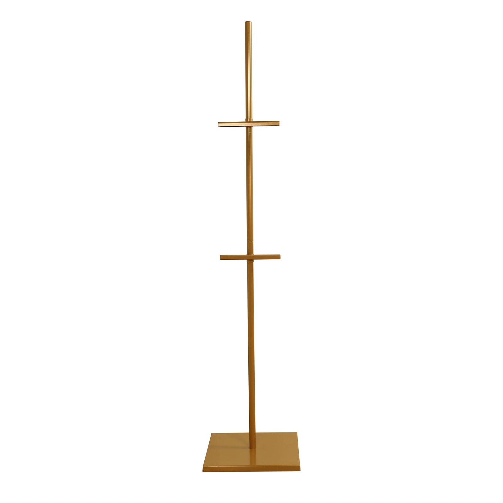 Gold metal painting display easel stand, 5.5ft adjustable heavy-duty holder.
