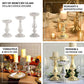 Gold mercury glass candle holder set, 7", 8", 10" for elegant centerpieces.