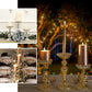 Mercury gold glass candle holders in a set of 3 for elegant decor.