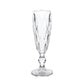 6-Pack Champagne Flute Glasses Clear Textured Crystal Cut Design - Chic Wine Goblets for Parties & Events 6oz 8"