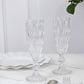 6-Pack Champagne Flute Glasses Clear Textured Crystal Cut Design - Chic Wine Goblets for Parties & Events 6oz 8"